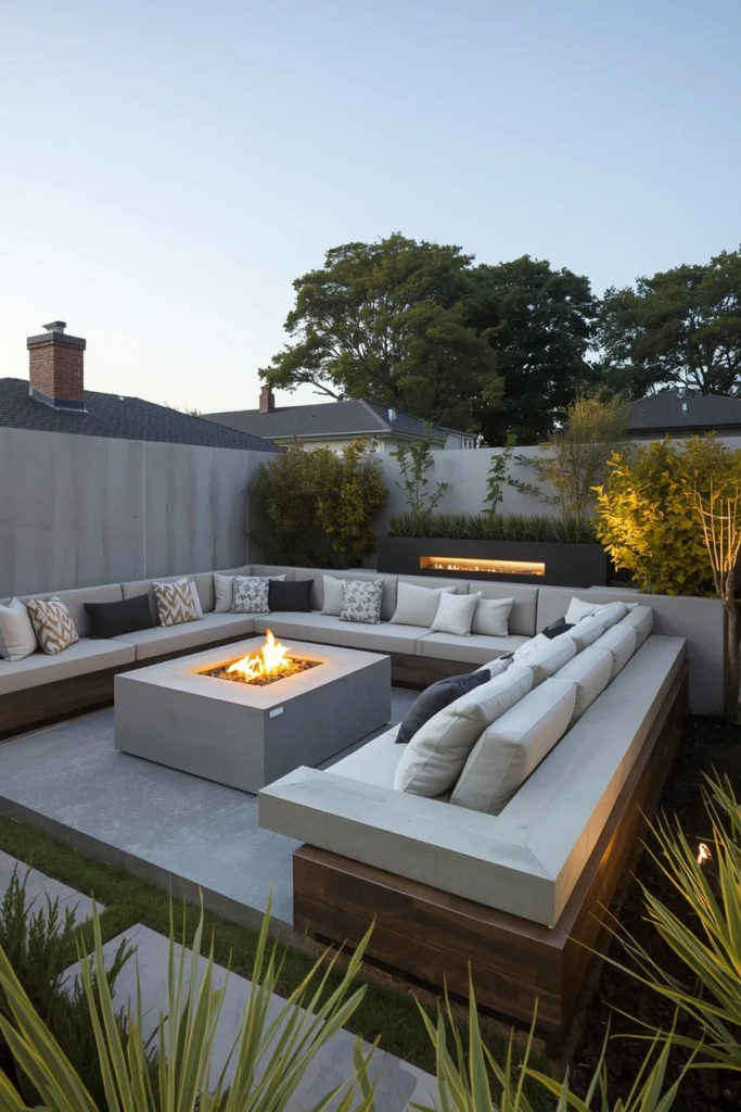 Outdoor Lounge With Built-In Seating
