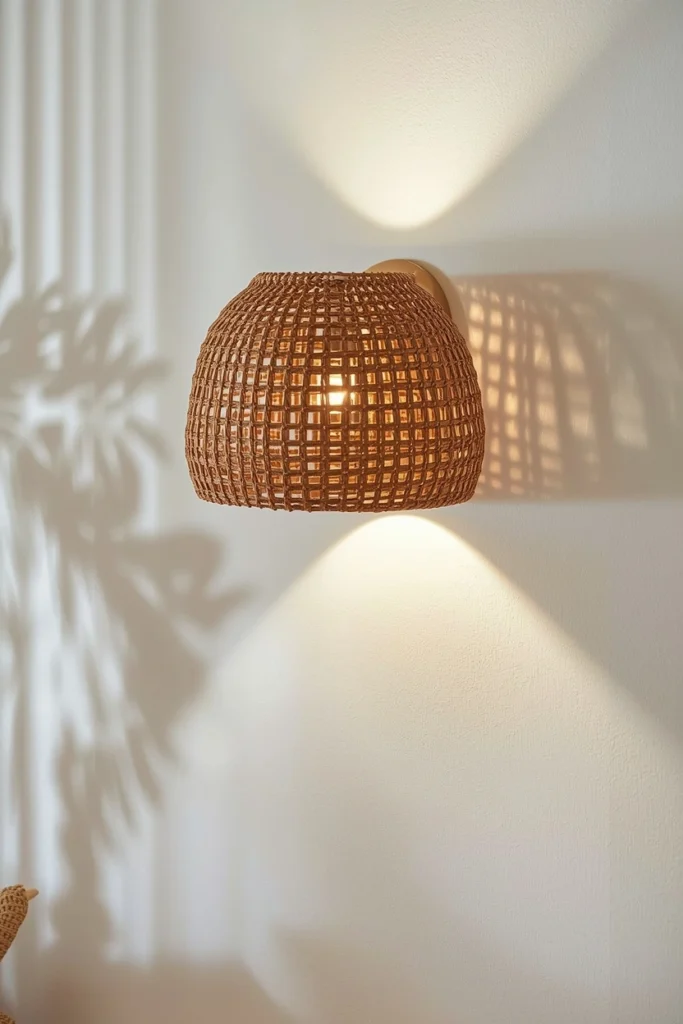 Rattan Basket Sconce