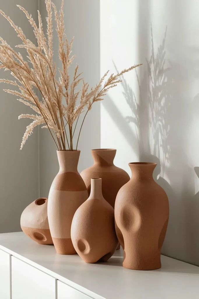 Sculptural Clay Vases