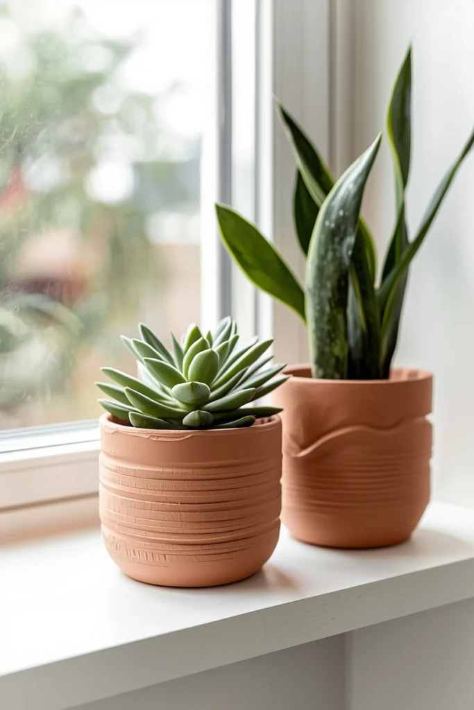 Textured Clay Planters