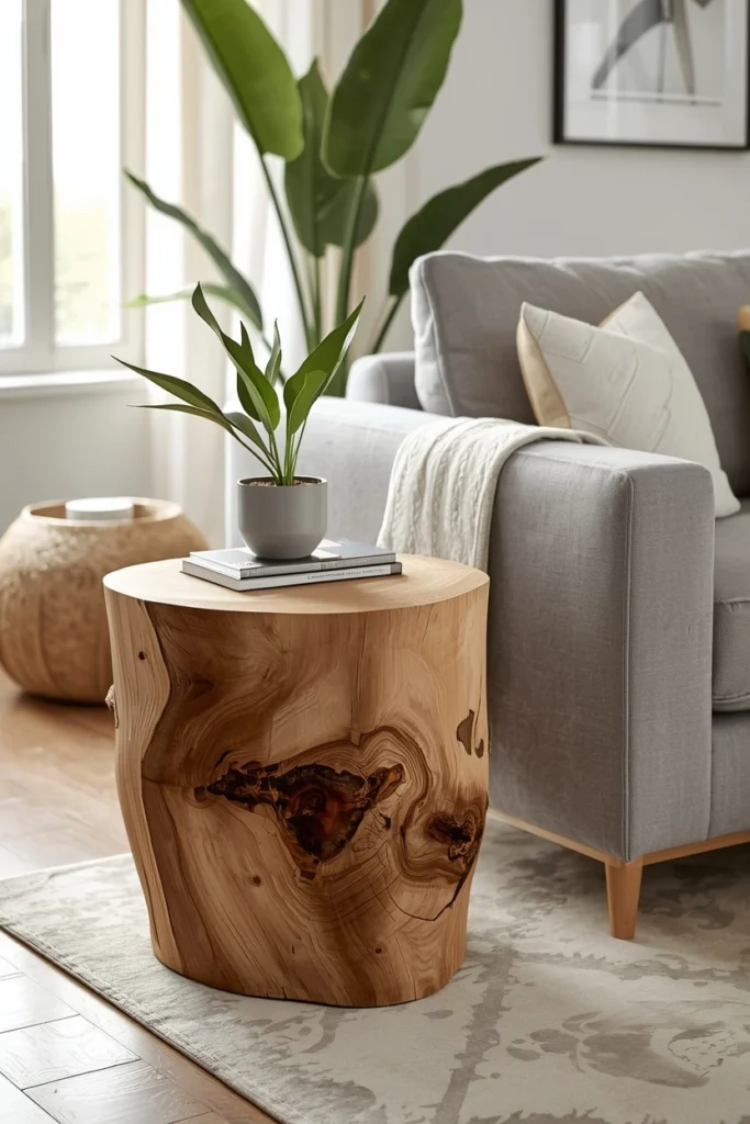 Tree Stump Natural Accent Table