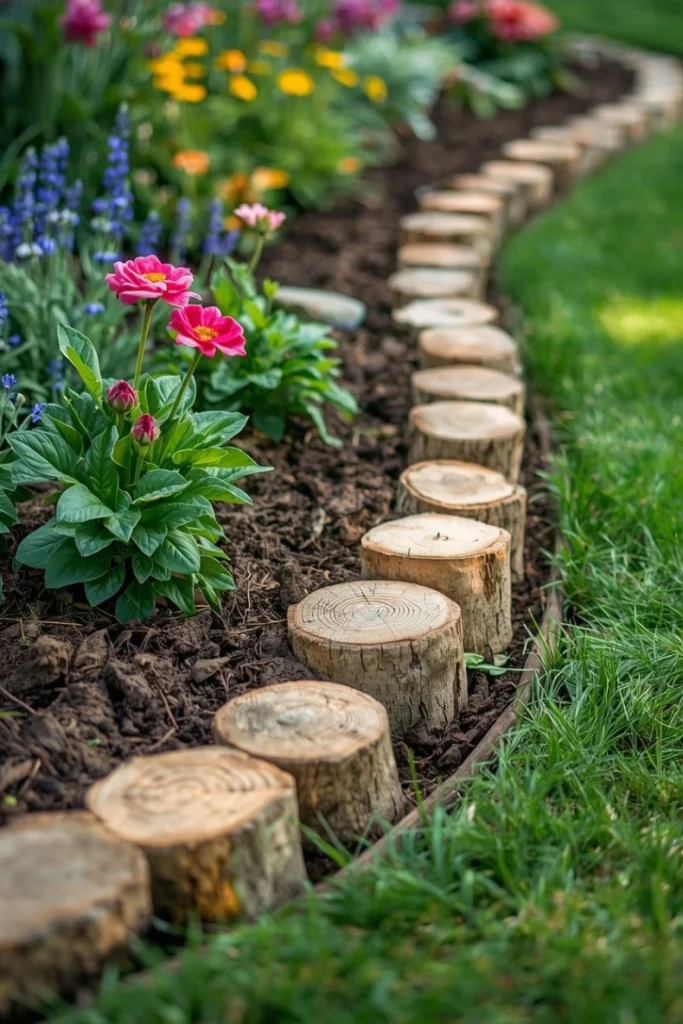 Wooden Log Edging