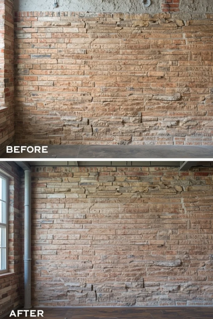 Brick Panel to Stone Transformation