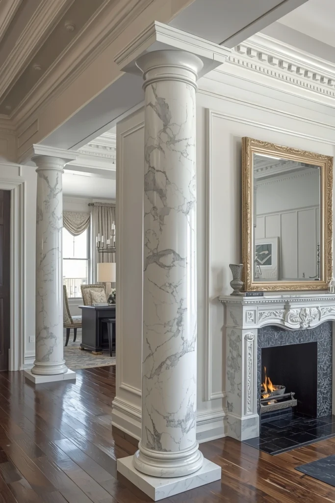 Faux Marble Column Finish