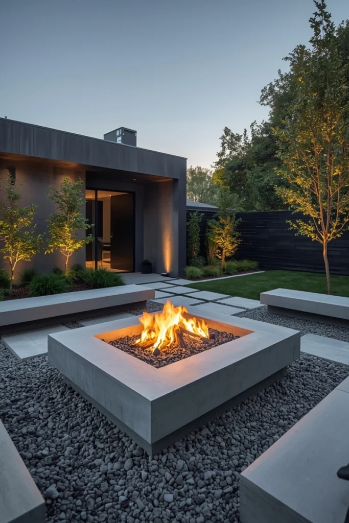 Modern Fire Pit Feature