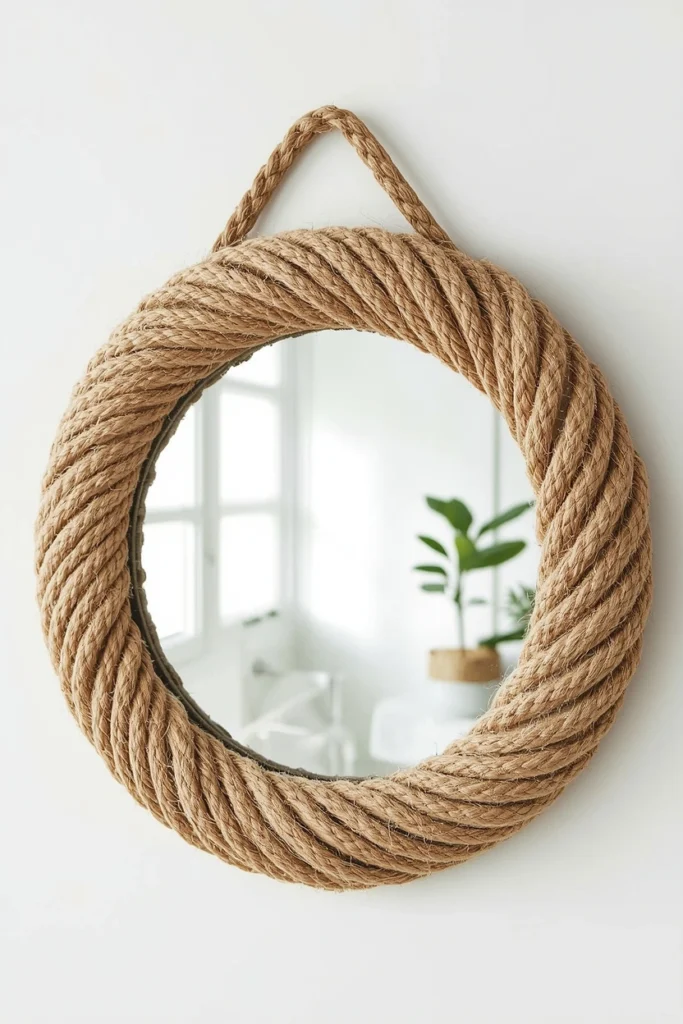 Rope-Wrapped Nautical Mirror