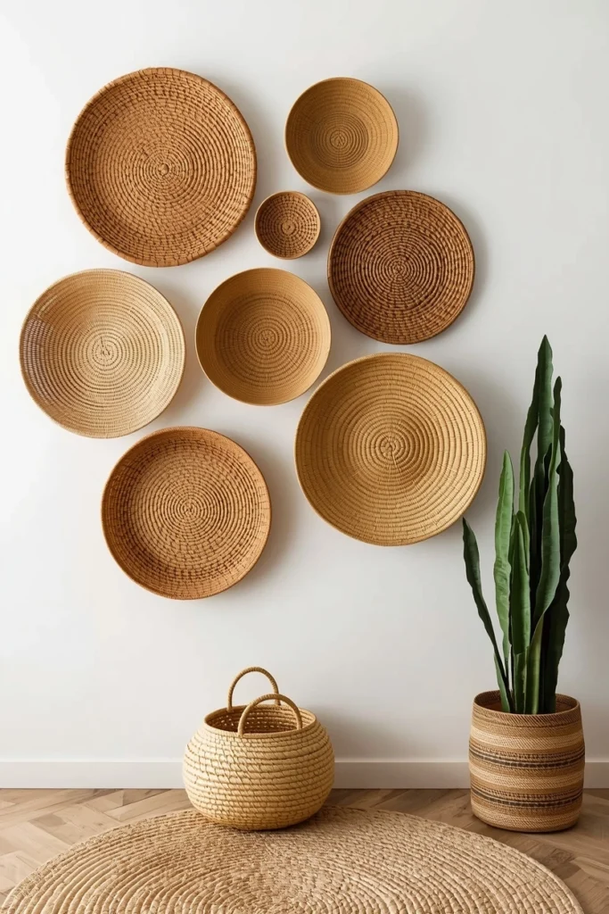 Woven Basket Wall Display
