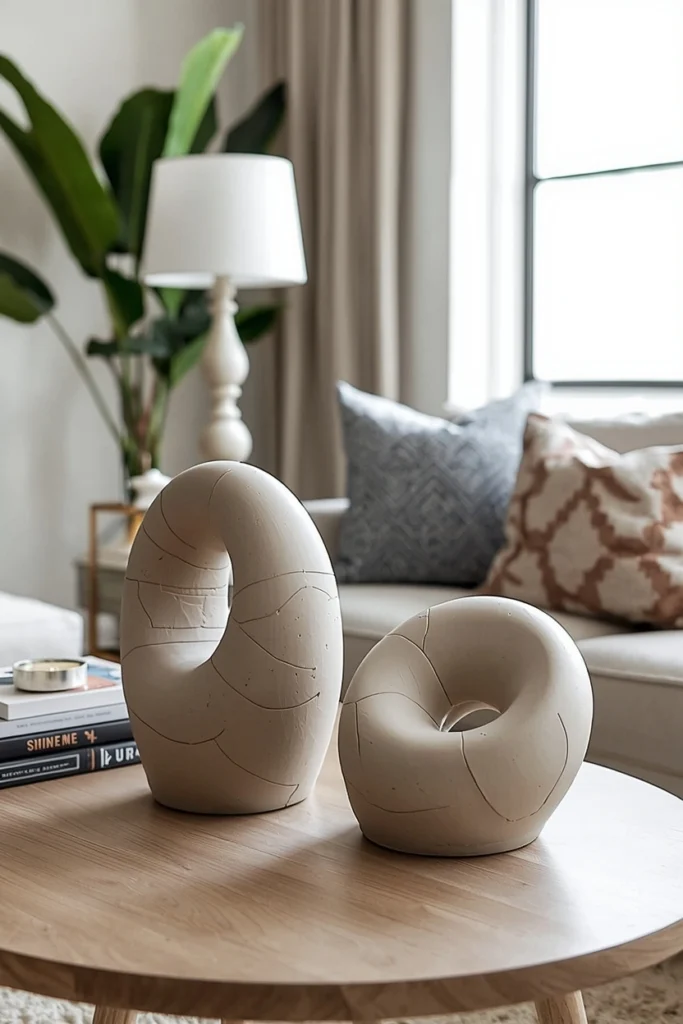 Abstract Clay Table Sculptures