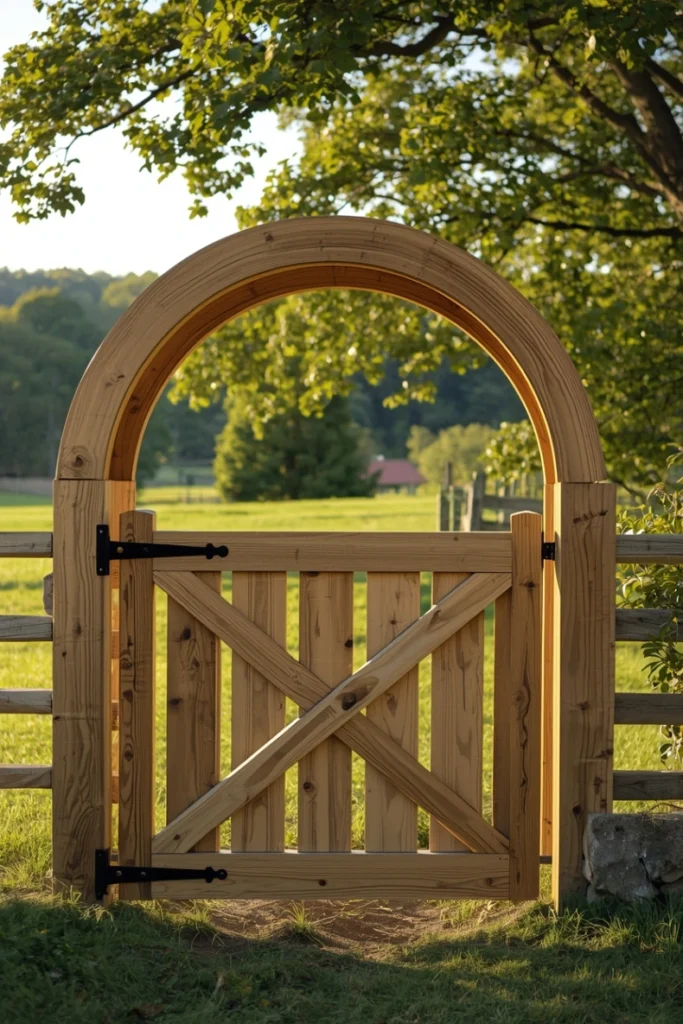 Arched Wooden Farm Gate
