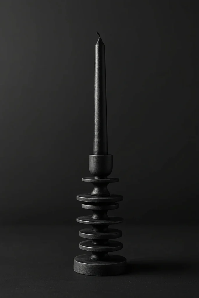 Black Matte Sculptural Stack Holder