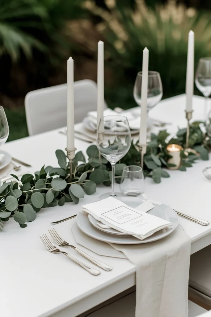 Minimalist White & Green Serenity