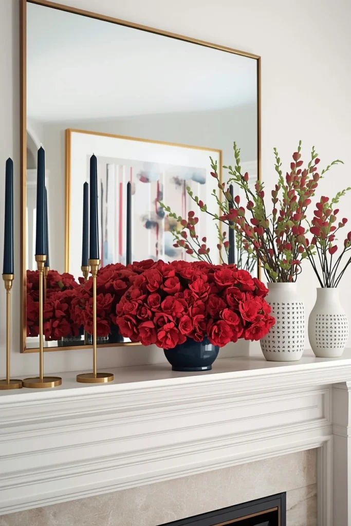 Refined Patriotic Mantel Styling