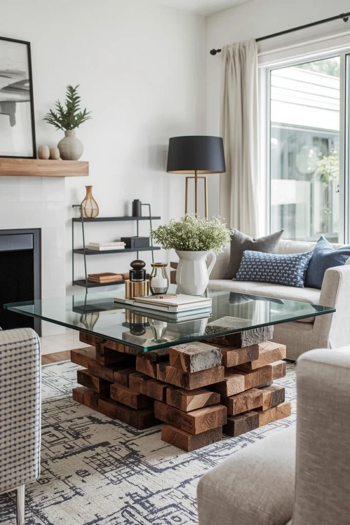 Statement Coffee Table with Unique Base