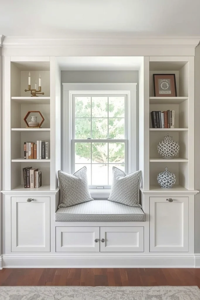 Window Seat with Built-In Shelving