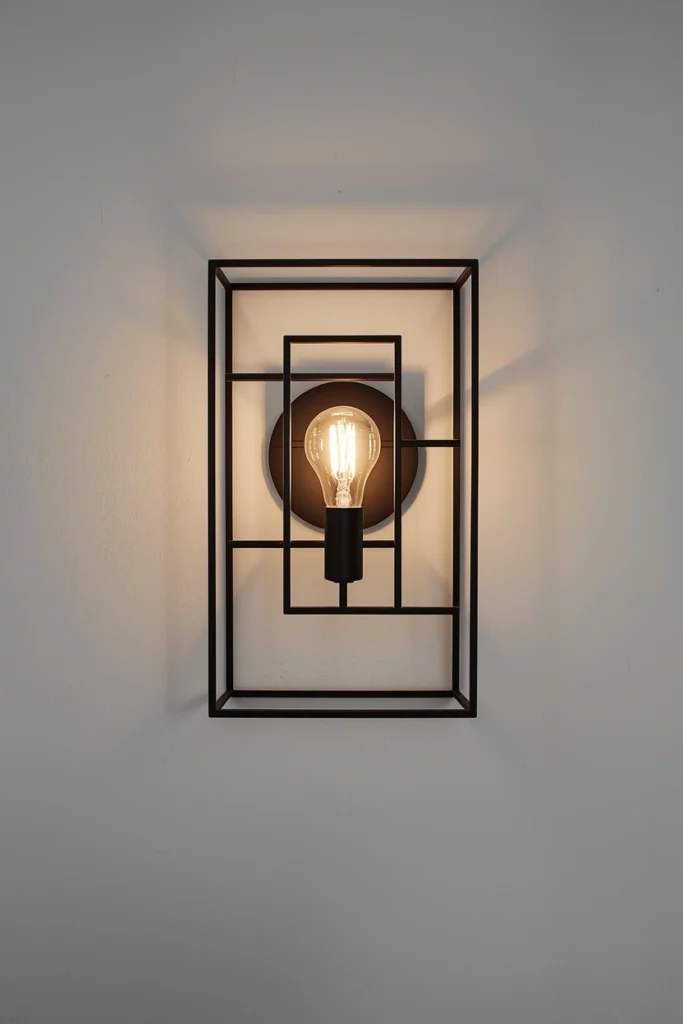 Geometric Metal Frame Sconce