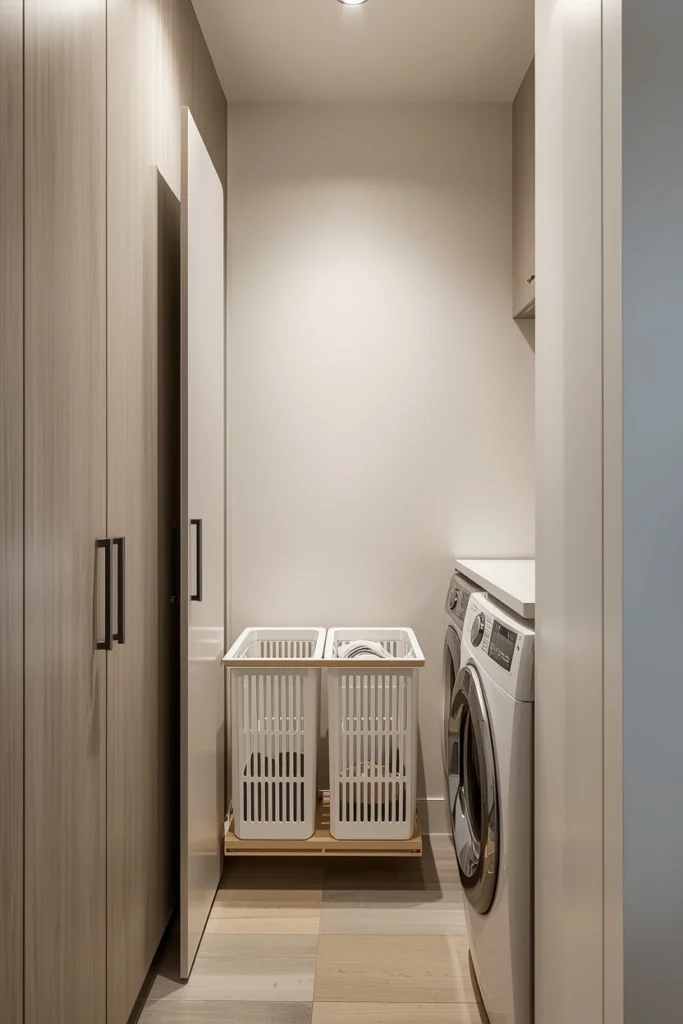 Incorporate a Pull-Out Hamper Cabinet