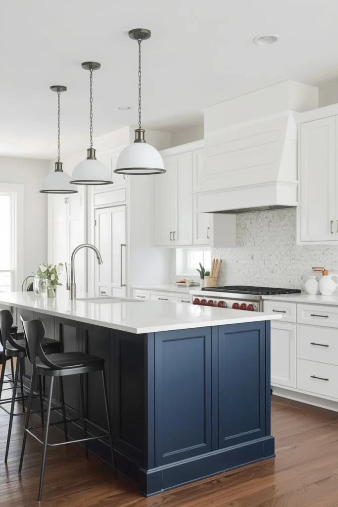 All-White Perimeter with Bold Island Color