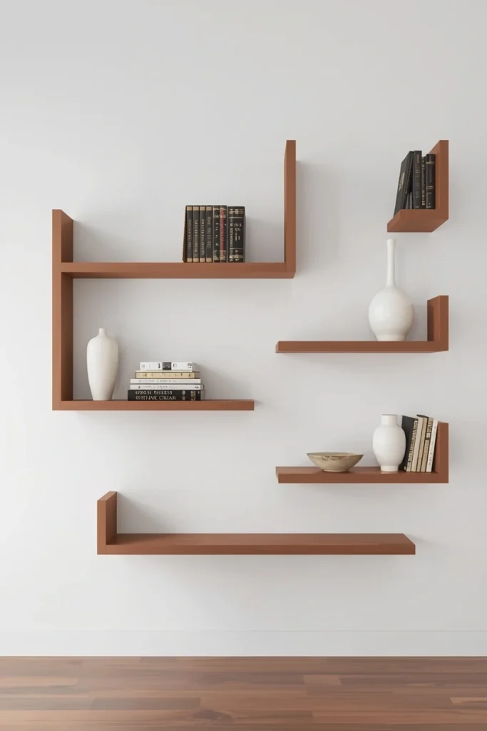 Artistic Floating Shelves Arrangement