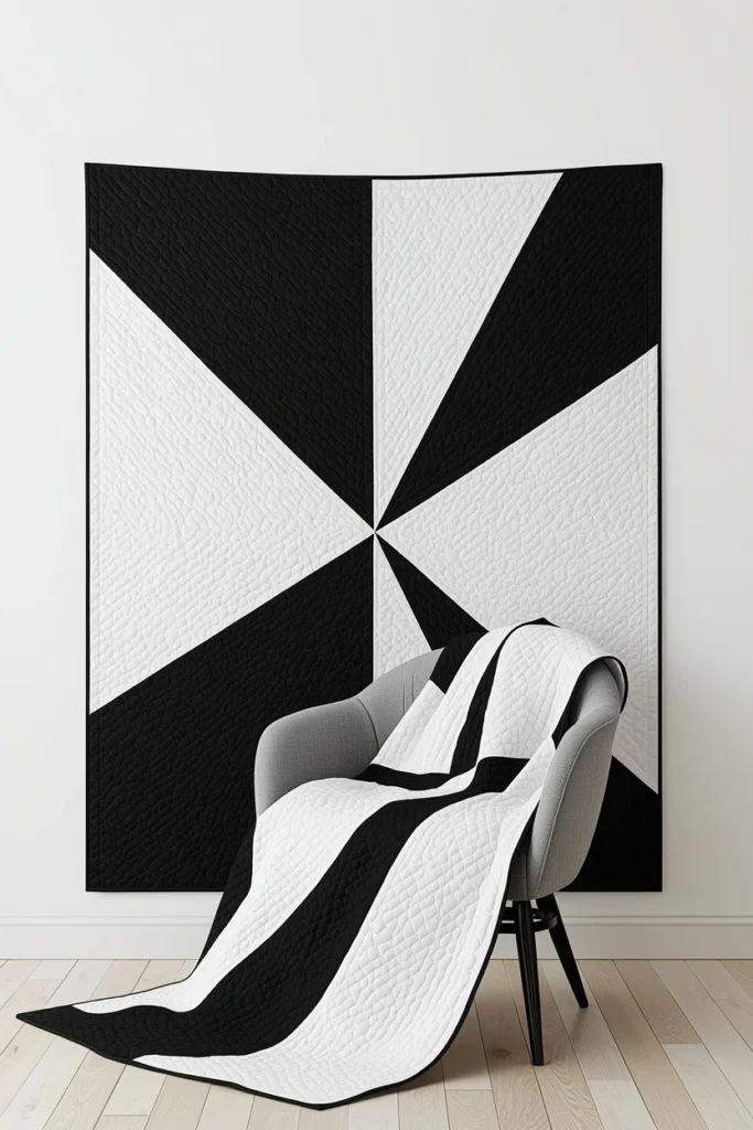 Bold Contrast Black and White Quilt