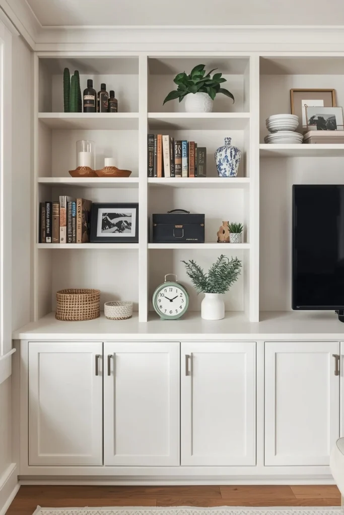 Built-In Shelves in a Small Apartment