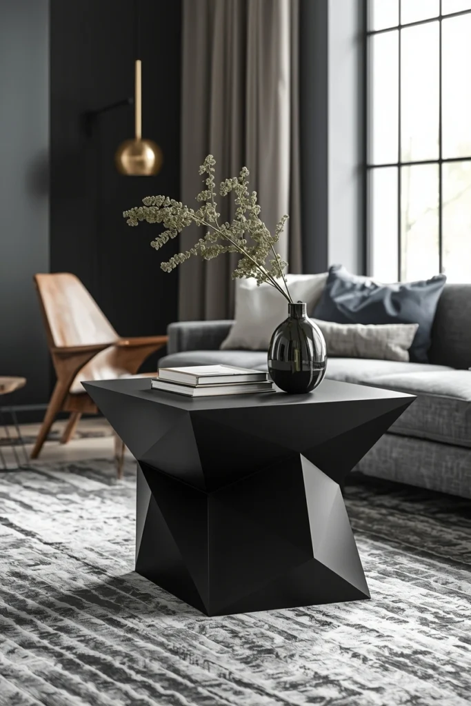 Geometric Sculptural Accent Table
