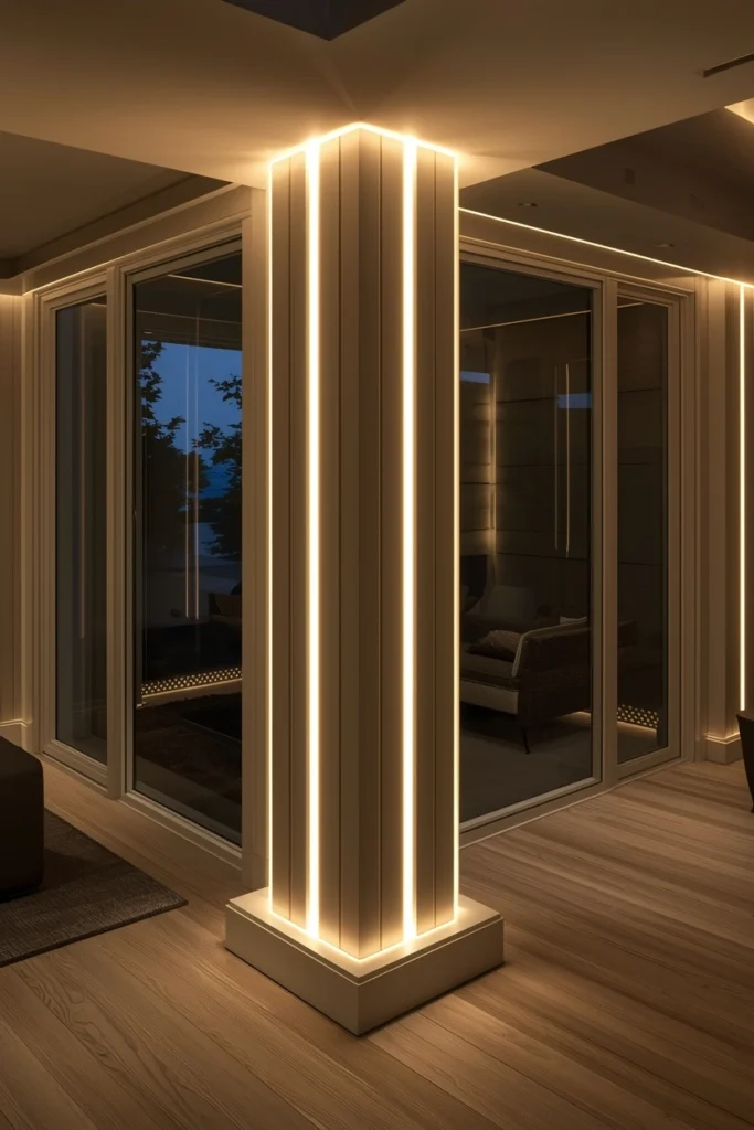 LED Backlit Column Feature