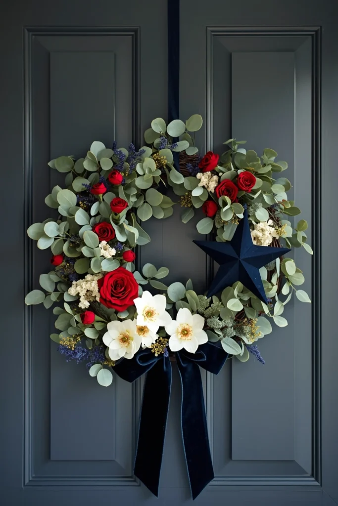 Modern Patriotic Wreath with Textural Layers
