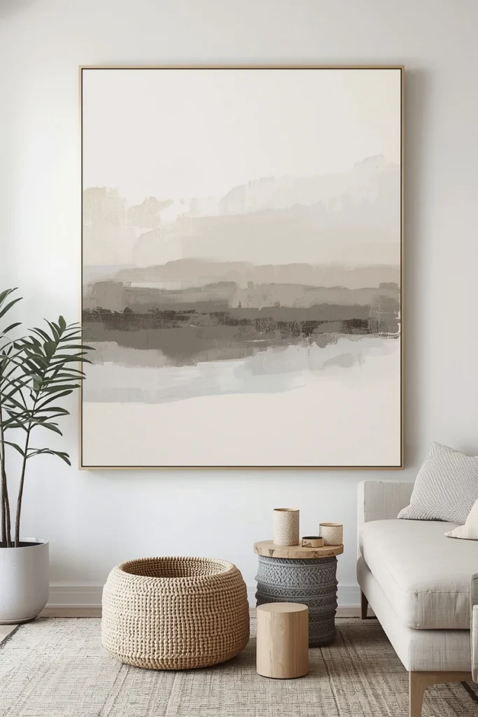 Abstract Neutral Canvas Art