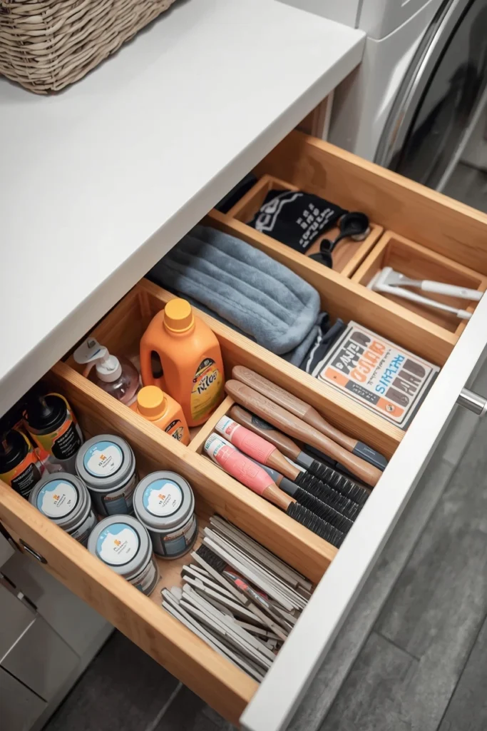 Built-In Drawer Dividers for Supplies