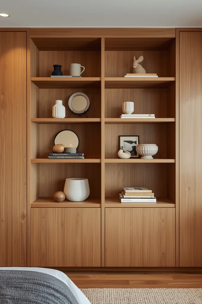 Built-In Wooden Shelving
