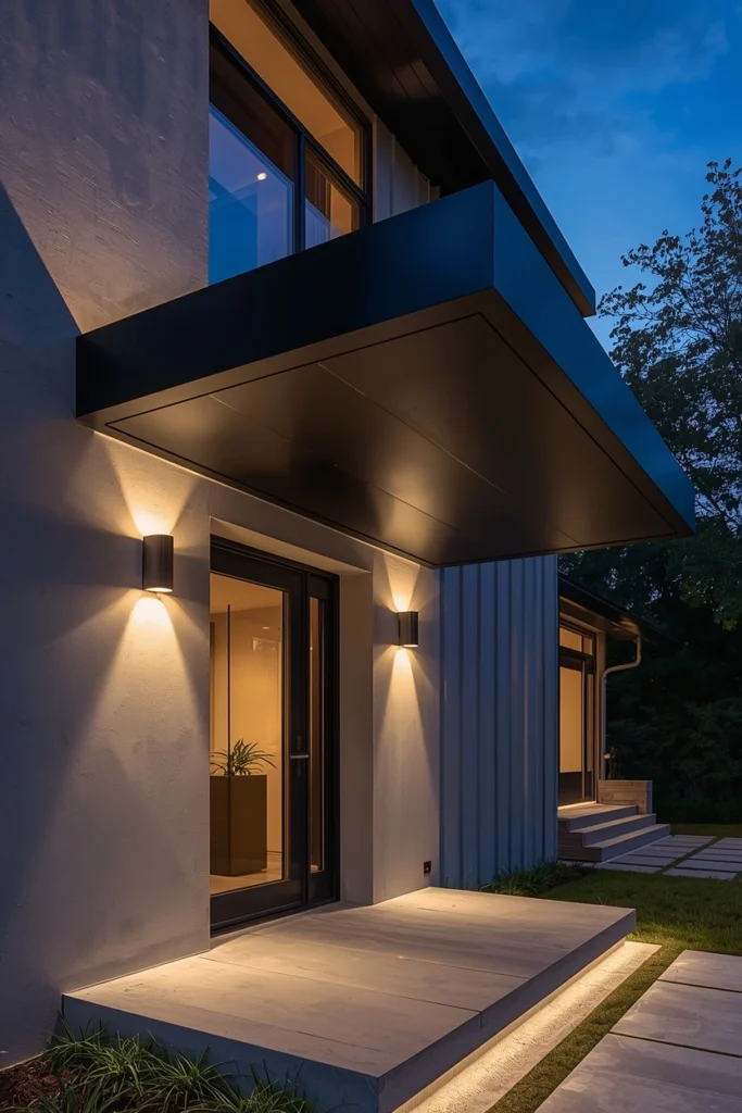 Cantilevered Floating Metal Awning