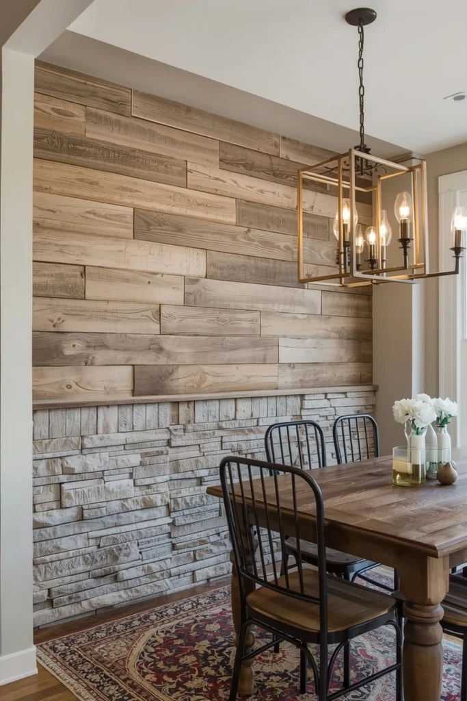 Pallet Wood and Faux Stone Mix