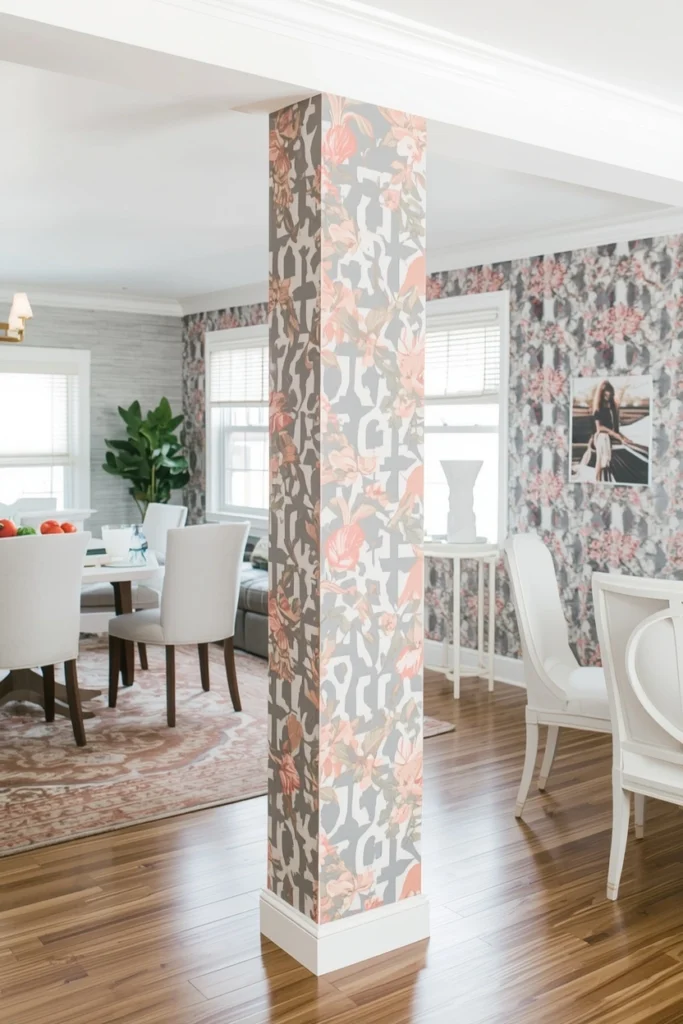 Wallpapered Accent Column