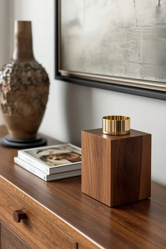 Wood and Brass Contrast Holder