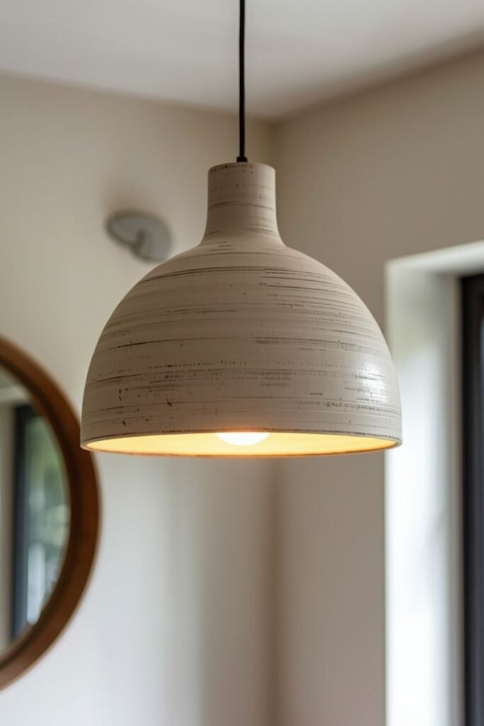 Clay or Ceramic Pendant Light