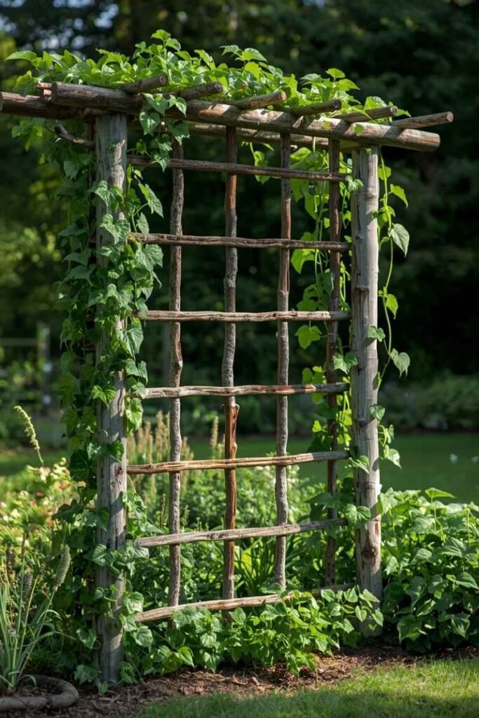 DIY Garden Trellis from Branches