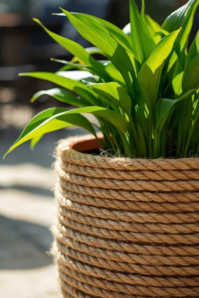 DIY Rope Wrapped Planters