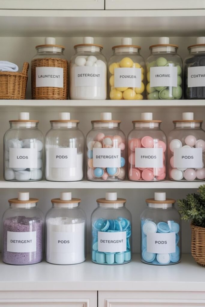 Decorative Glass Jars for Detergent