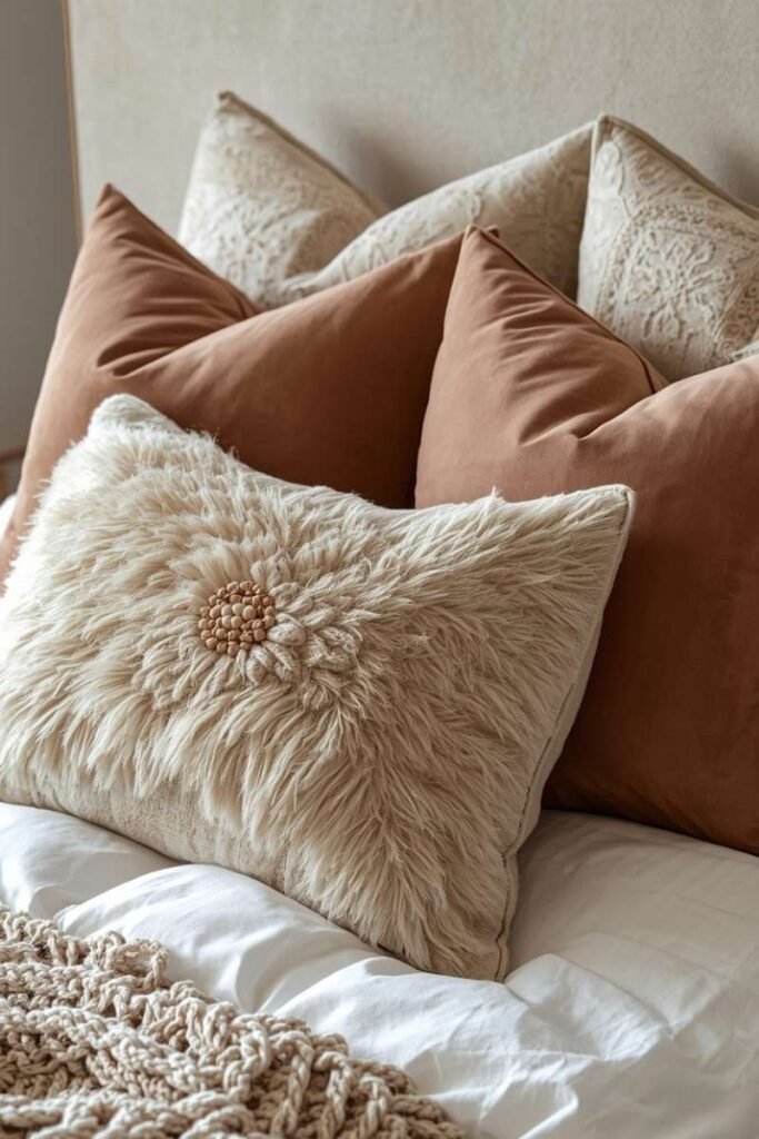 Decorative Pillows with Varied Textures