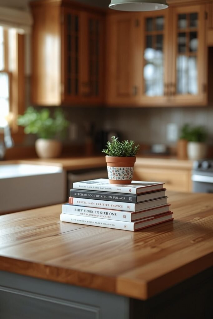 Display a Stack of Cookbooks