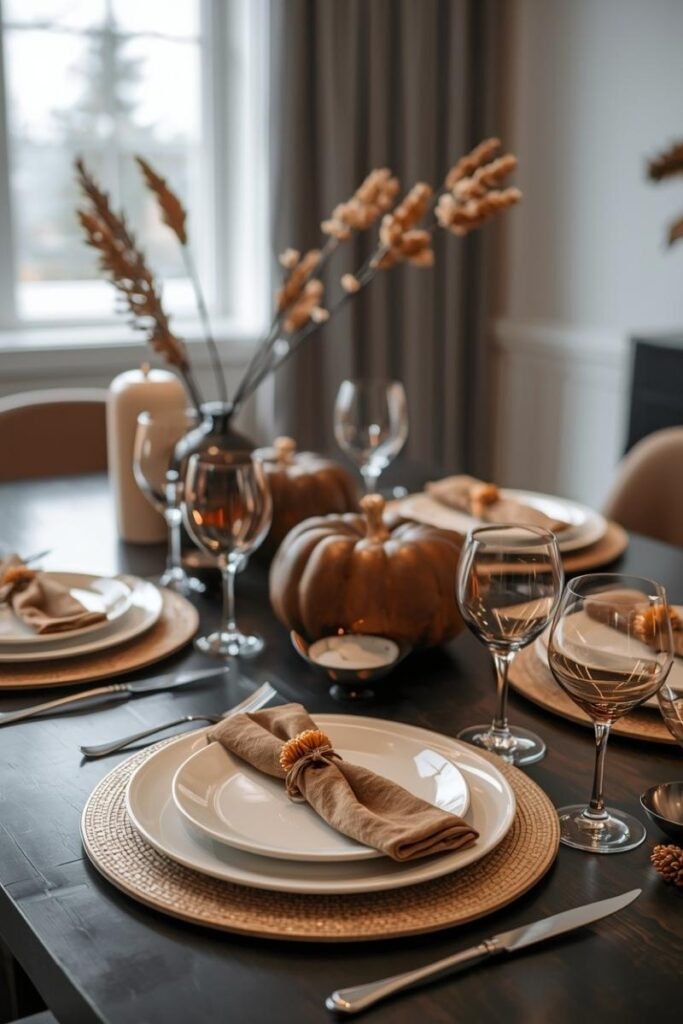 Elevated Modern Thanksgiving With Statement Chargers