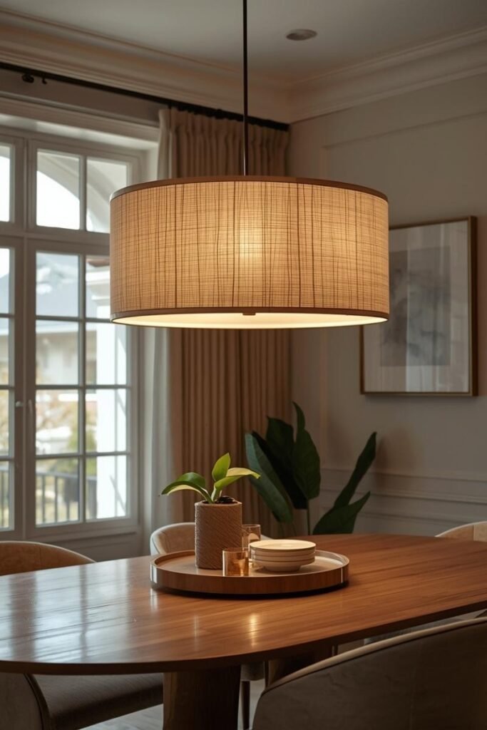 Fabric Drum Pendant Light