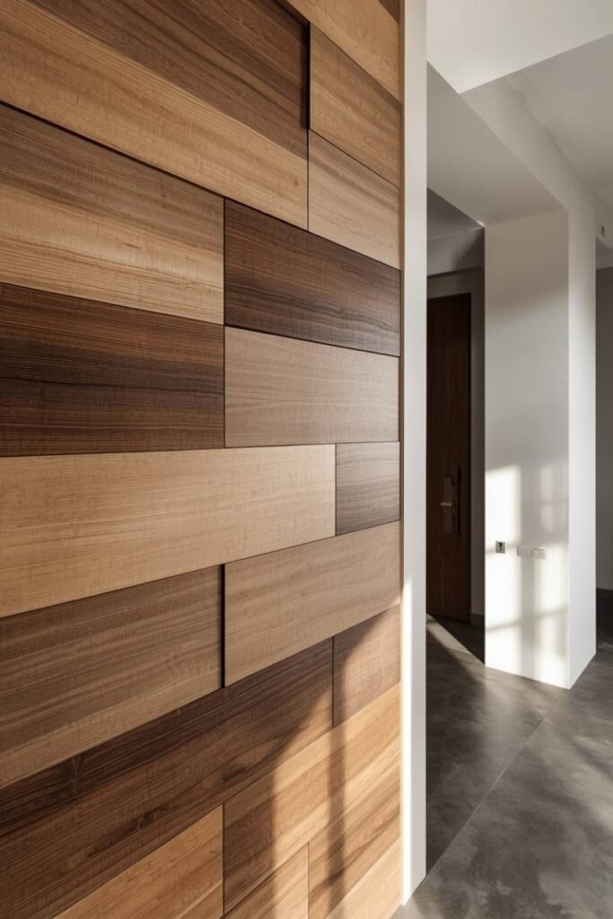 Floating Wooden Panels With Spacing