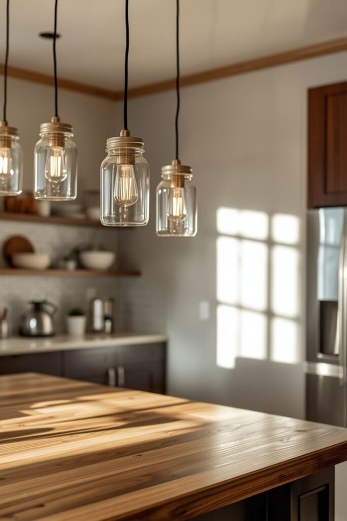 Glass Jar Pendant Light