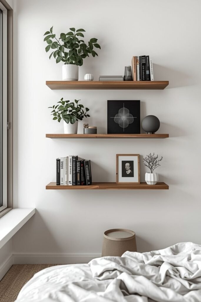 Install Floating Shelves for Style and Storage