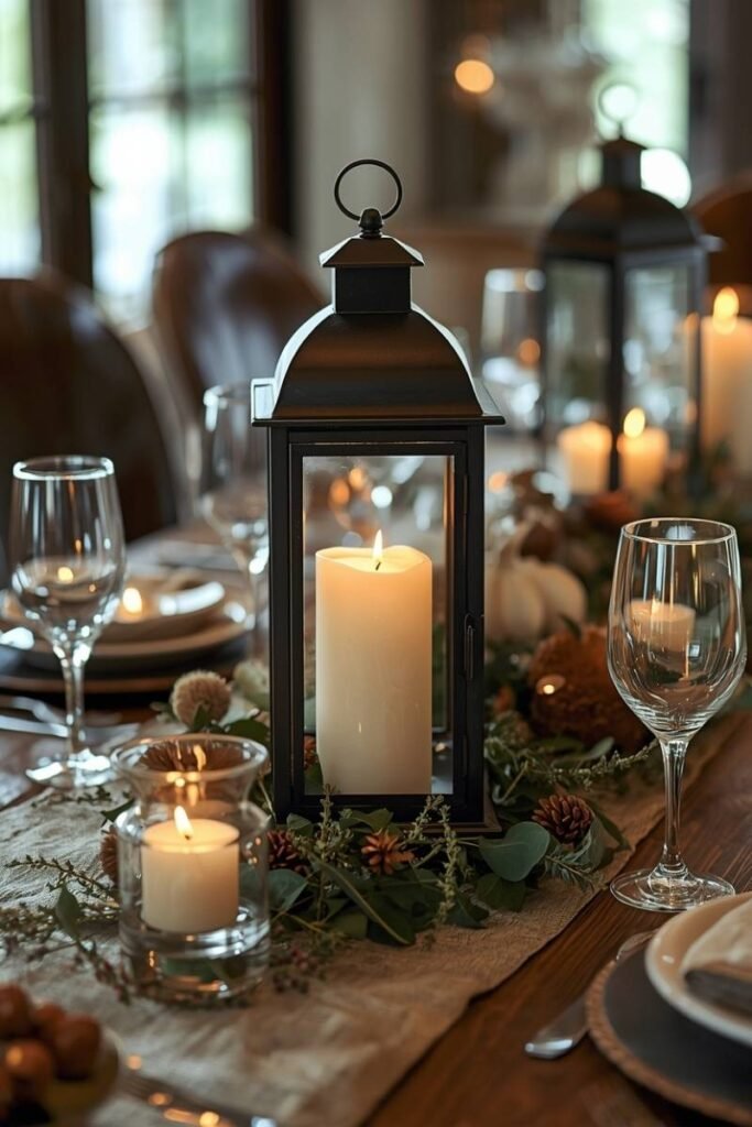 Lantern Centerpiece with Candles