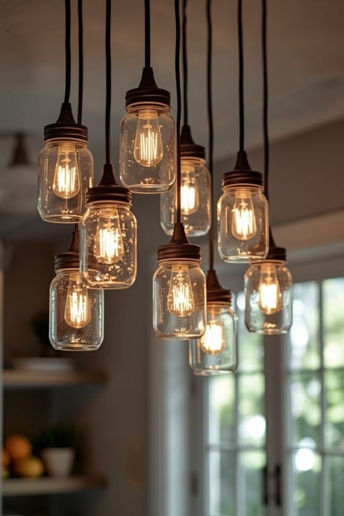 Mason Jar Cluster Pendant Light