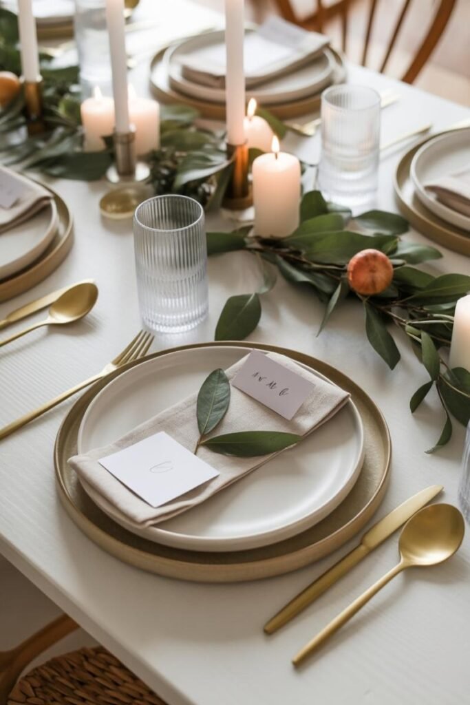 Modern Place Settings With Simple Name Cards