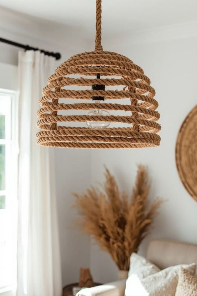 Rope Wrapped Pendant Light