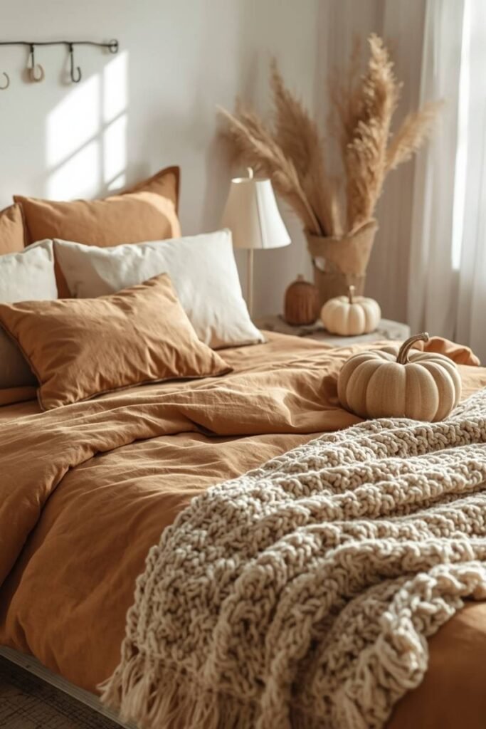 Soft Pumpkin Color Bedding Layers